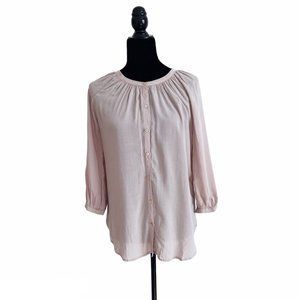 NWT Aritzia Babaton Darby Gathered Tunic Blouse in Cairo Dusty Pink XXS
